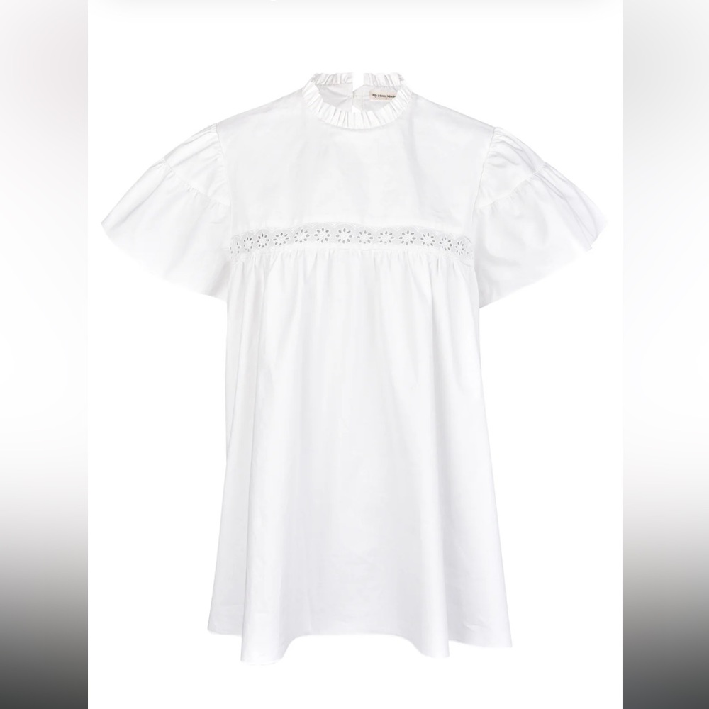 CAP SLEEVE BABYDOLL BLOUSE - WHITE My Mum Made It